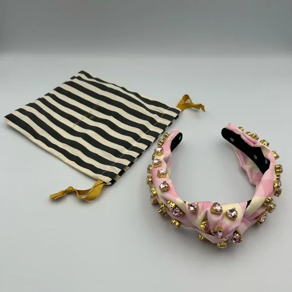 Lele Sadoughi X Stoney Clover Lane Watermelon Heart Crystal Knotted Headband - Picture 2 of 16